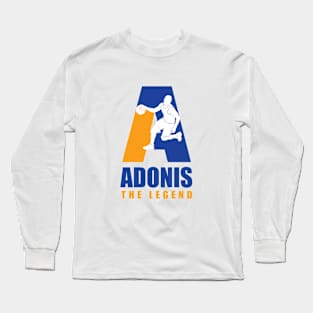 Adonis Custom Player Basketball Your Name The Legend Long Sleeve T-Shirt